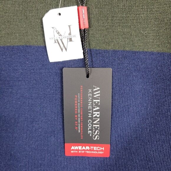 Kenneth Cole AWEAR-TECH Sweater Blue Green Long Sleeve Pullover Size XL Slim Fit - Picture 5 of 14